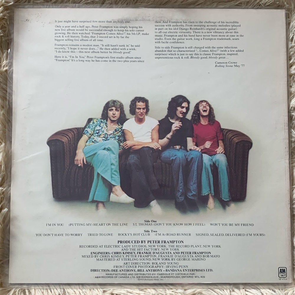 Peter Frampton I’m In You LP - Picture 2 of 6